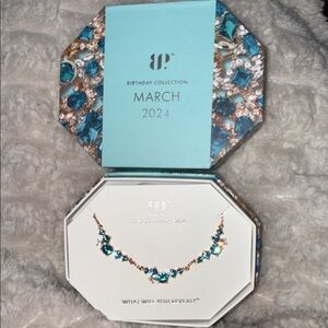 March Birthday Collection Teal Crystal Necklace - Unbranded